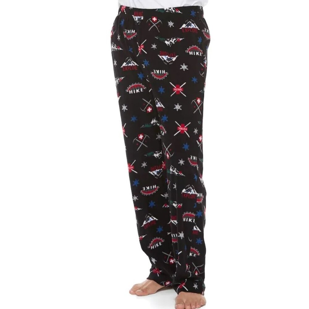 Mens Kohls Fleece Sleep Lounge Pajama Pants Size LARGE Skiing Winter Hiking NWT